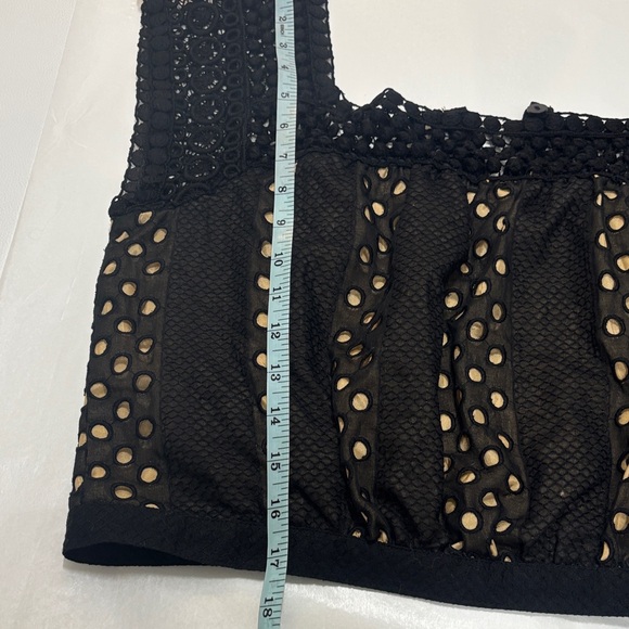 Nanette Lepore Black Crochet & Eyelet Crop Top - Picture 12 of 16